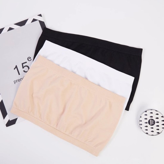 Top Solid Breathable Strapless Bra For Women - Skin Top Solid Breathable Strapless Bra For Women - Skin