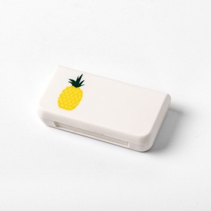 3 Grid Traveling Plastic Mini Case Medicines Tablet Box - Pineapple