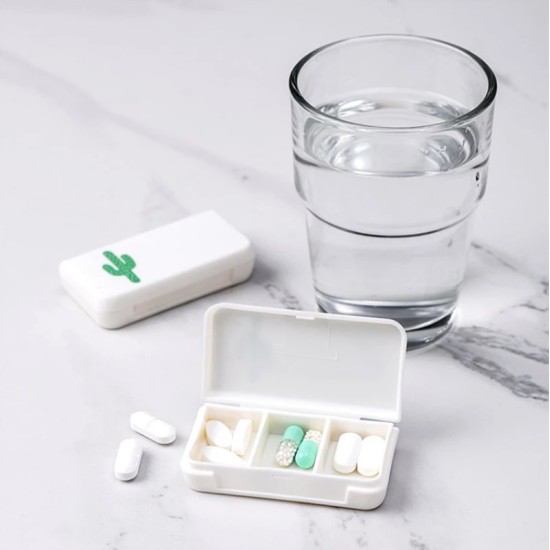 3 Grid Traveling Plastic Mini Case Medicines Tablet Box - Plant 3 Grid Traveling Plastic Mini Case Medicines Tablet Box - Plant