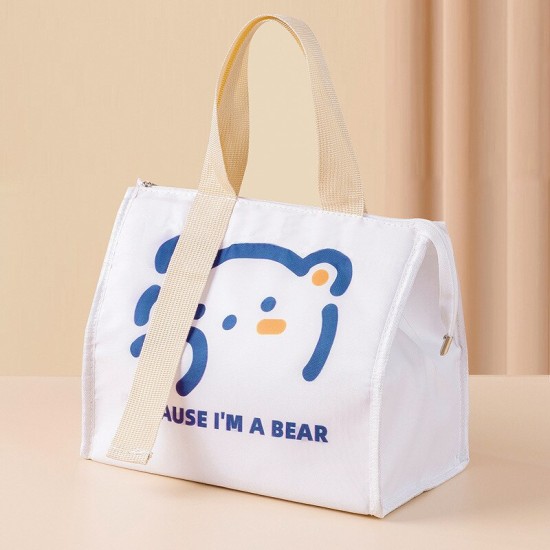 Cartoon Thermal Lunch Box Bags For Waterproof Food Storage - White Cartoon Thermal Lunch Box Bags For Waterproof Food Storage - White