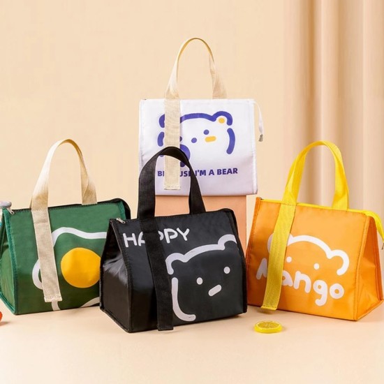 Cartoon Thermal Lunch Box Bags For Waterproof Food Storage - Orange Cartoon Thermal Lunch Box Bags For Waterproof Food Storage - Orange