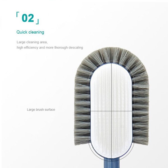 Soft Hair Household Long Handle Three-Sided Shoe Brush - Blue Soft Hair Household Long Handle Three-Sided Shoe Brush - Blue