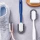 Soft Hair Household Long Handle Three-Sided Shoe Brush - Blue Soft Hair Household Long Handle Three-Sided Shoe Brush - Blue
