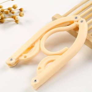 Creative Multifunction Clothes Hanger Portable Durable Folding - Yellow