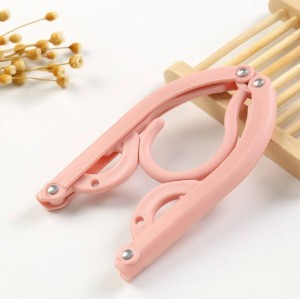 Creative Multifunction Clothes Hanger Portable Durable Folding - Pink