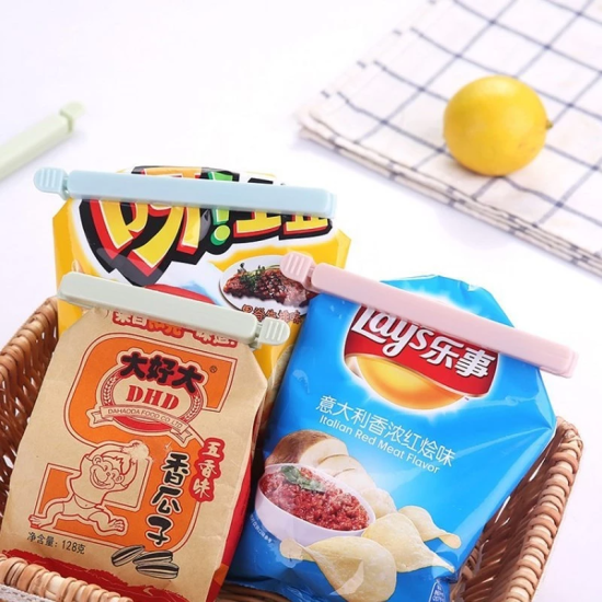 5 Pcs Set Sealing Tongs Food Bag Closure Portable Clip - Orange