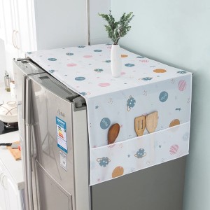 Refrigerator Dust Proof Printed Cover With Storage Bag Washable - Multicolor Refrigerator Dust Proof Printed Cover With Storage Bag Washable - Multicolor