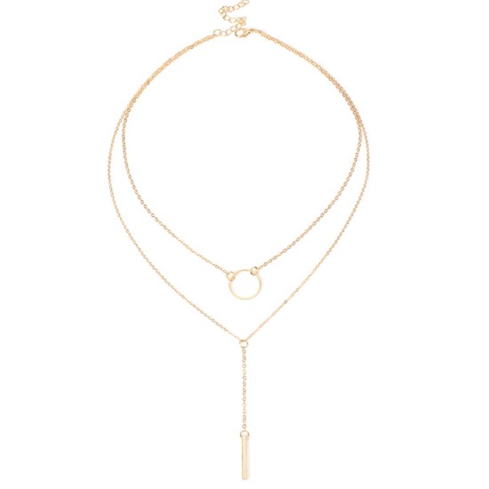 Fashion Clothing Accessories Hollow Round Long Clavicle Chain Golden Fashion Clothing Accessories Hollow Round Long Clavicle Chain Golden