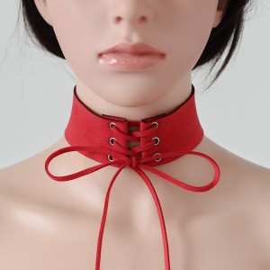 Wide Velvet Choker Necklace Belt Chokers Necklaces Tied red