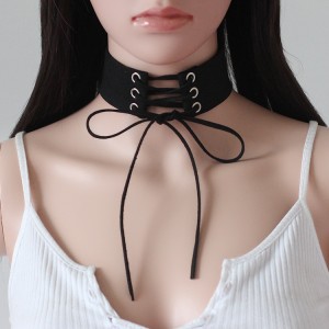 Wide Velvet Choker Necklace Belt Chokers Necklaces Tied Black