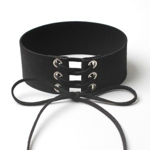 Wide Velvet Choker Necklace Belt Chokers Necklaces Tied Brown