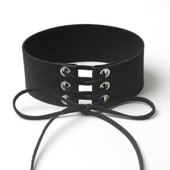 Wide Velvet Choker Necklace Belt Chokers Necklaces Tied Brown