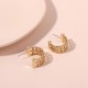 Trendy Hollow Zircon C Shape Hoop Earrings Charm Women Silver Trendy Hollow Zircon C Shape Hoop Earrings Charm Women Silver