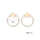 Square And Hoop Simple Fashion Popular Girl Lady Earrings Golden