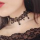 Gothic Crystal Tassel Tattoo Choker Necklace Black Gothic Crystal Tassel Tattoo Choker Necklace Black