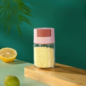 Salt Shaker Glass Jar Kitchen Spices Bottle Pink