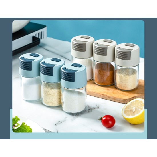 Salt Shaker Glass Jar Kitchen Spices Bottle Blue