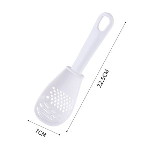 Multifunctional Filter Colander for Rice Spoon Household Kitchen white