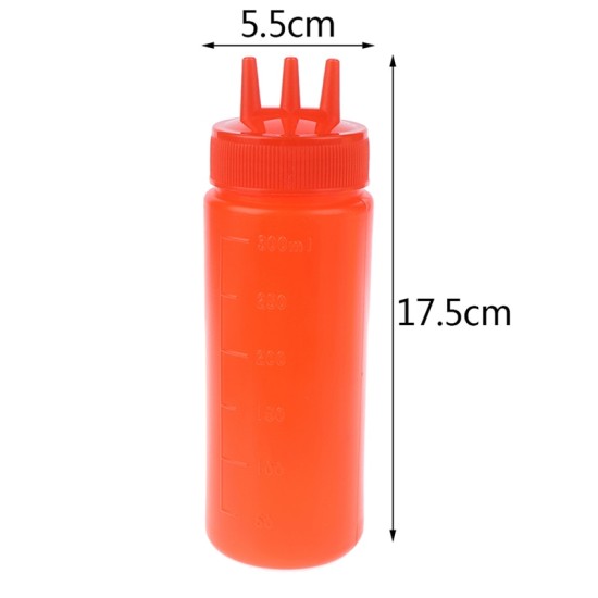 Twist Cap Squeeze Plastic Bottle For Ketchup Mustard Mayo Sauce 300ML White