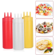 Twist Cap Squeeze Plastic Bottle For Ketchup Mustard Mayo Sauce 300ML White