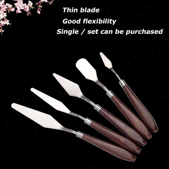 5 Pcs Cake Spatula Tool Five-Piece Set High Temperature Resistant Integrated Cream Silver