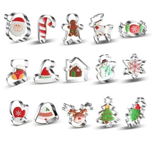 Christmas Cookie Stainless Steel Candy Mould Silver Christmas Cookie Stainless Steel Candy Mould Silver