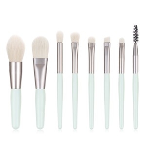 8 Pcs Makeup Brushes Foundation Wooden Handle Soft Hair Makeup Set Green 8 Pcs Makeup Brushes Foundation Wooden Handle Soft Hair Makeup Set Green