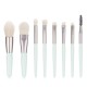 8 Pcs Makeup Brushes Foundation Wooden Handle Soft Hair Makeup Set Green