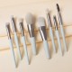 8 Pcs Makeup Brushes Foundation Wooden Handle Soft Hair Makeup Set Green