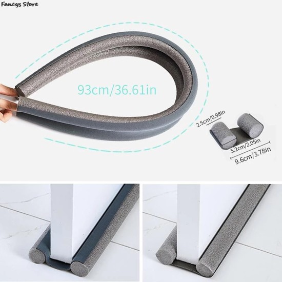 Double Sided Windproof Soundproof Foam Door Bottom Seal Black Double Sided Windproof Soundproof Foam Door Bottom Seal Black