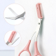 3 Pcs Professional Eyebrow Trimmer Scissor With Comb Hair Removal Pink