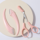 3 Pcs Professional Eyebrow Trimmer Scissor With Comb Hair Removal Pink