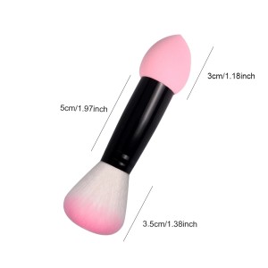 Make Up Brush Professional Two Head Nylon Makeup Brushes With Sponge Pink Make Up Brush Professional Two Head Nylon Makeup Brushes With Sponge Pink