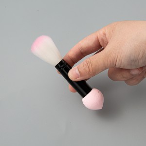 Make Up Brush Professional Two Head Nylon Makeup Brushes With Sponge Pink