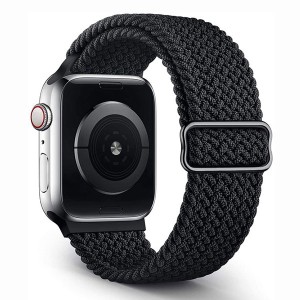 Nylon Loop Strap For Apple Smartwatch Belt Black