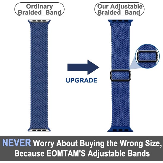 Nylon braided  Strap For Apple Watch Band Smartwatch Belt plain Black