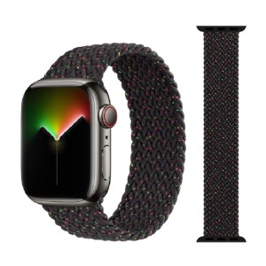 Nylon braided  Strap For Apple Watch Band Smartwatch Belt plain Black