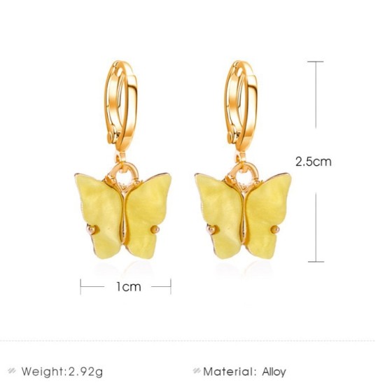 Fashion Acrylic Butterfly Earrings Small Light Green Fashion Acrylic Butterfly Earrings Small Light Green