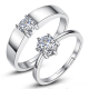 2 Pcs Classic Silver Color Open Couple Rings Men And Women