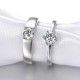 2 Pcs Classic Silver Color Open Couple Rings Men And Women