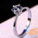Luxury Female Small Lab Diamond Ring Sterling Silver Engagement Ring Luxury Female Small Lab Diamond Ring Sterling Silver Engagement Ring