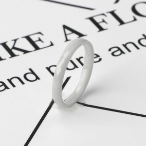 Ceramic Ring Smooth Cut Surface For Men Women Silver