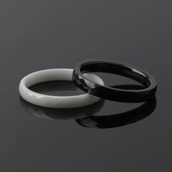 Ceramic Ring Smooth Cut Surface For Men Women Black