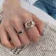 2 Pcs Fashion Heart Shaped Mixture Ring Hip-Hop Punk Hollow Women Ring Silver 2 Pcs Fashion Heart Shaped Mixture Ring Hip-Hop Punk Hollow Women Ring Silver