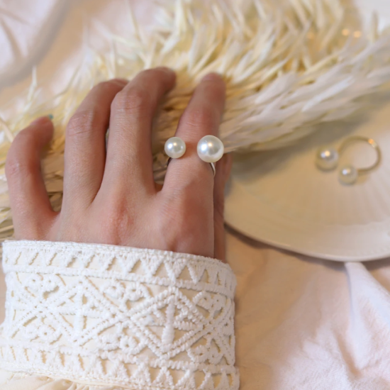 Pearl Ring Fashion U Shaped Opening Adjustable Ring For Women Golden Pearl Ring Fashion U Shaped Opening Adjustable Ring For Women Golden