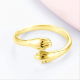 Simple And Romantic Two Hands Embrace Ring For Men And Women Golden