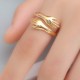 Simple And Romantic Two Hands Embrace Ring For Men And Women Golden