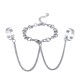 Chain Ring Female Adjustable Conjoined Open Joint Ring Silver Chain Ring Female Adjustable Conjoined Open Joint Ring Silver