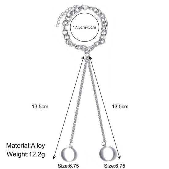 Chain Ring Female Adjustable Conjoined Open Joint Ring Silver Chain Ring Female Adjustable Conjoined Open Joint Ring Silver