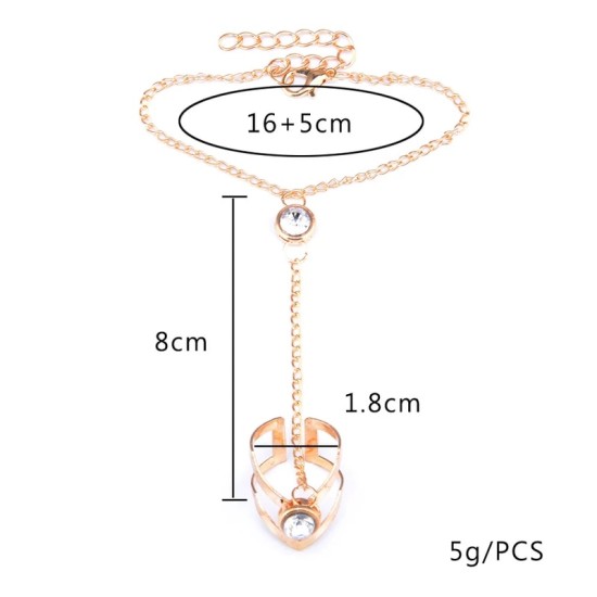Chain Ring Female Adjustable Conjoined Open Joint Ring Golden Chain Ring Female Adjustable Conjoined Open Joint Ring Golden